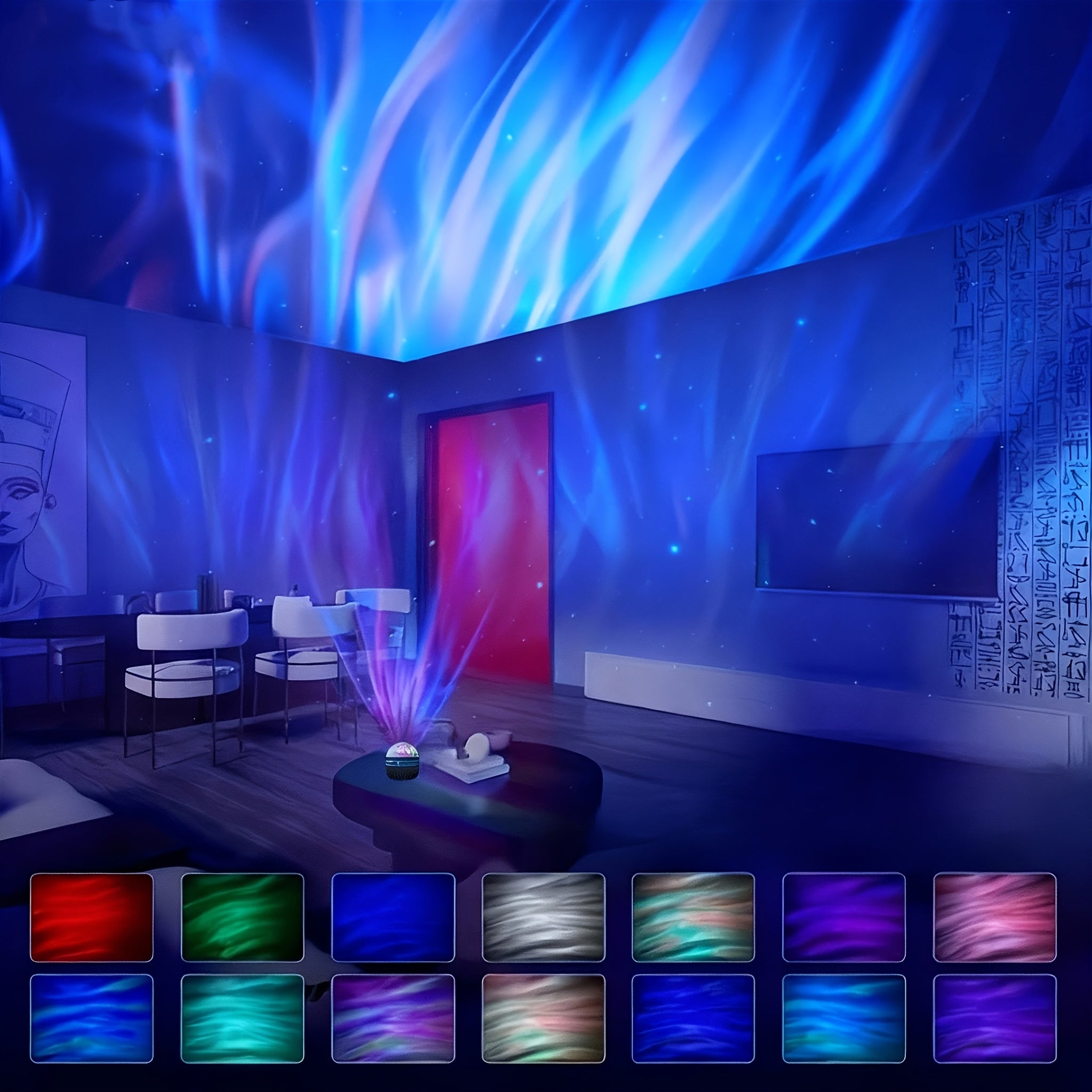 1pc Aurora Light Smart Lamp | USB-Powered LED Projector with Remote Control, Color-Changing, Ideal for Bedroom, Living Room, Office, Party Decor, Birthday, Anniversary, Holiday Gifts