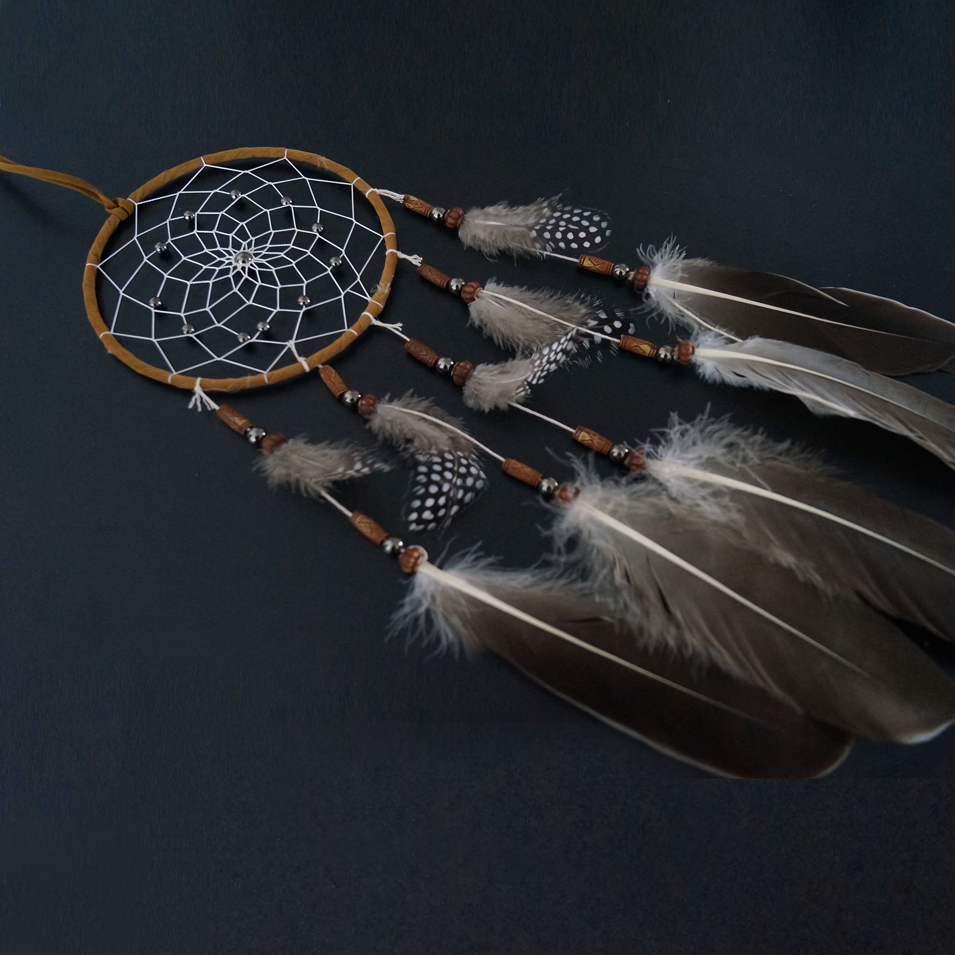 Handcrafted Dream Catcher with Feathers - Bohemian Native American Wall Decor for Home, Bedroom, or Office - Perfect for Christmas, Halloween, Easter, and More - Goose Feather Material, No Power Required, Bohemian Style, Perf