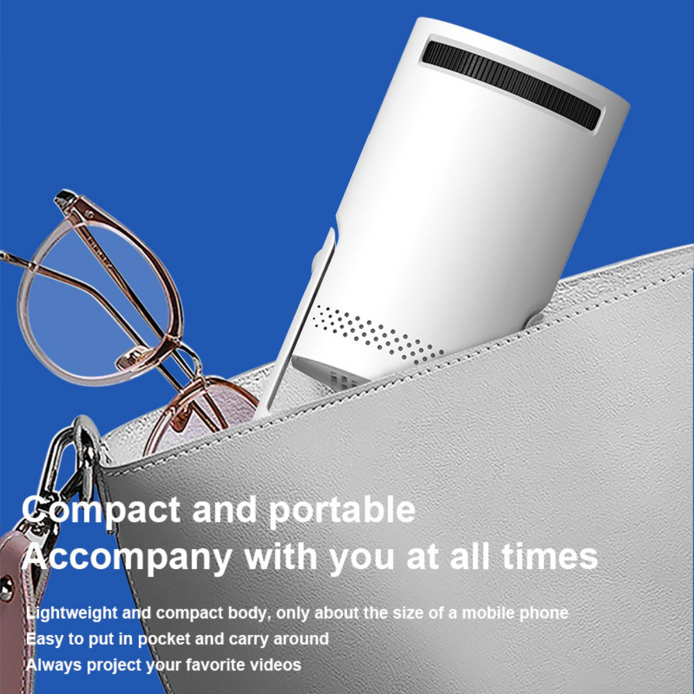 Mini Projector, Portable Projector, Native 720P, Support 1080P, 180 Degree Rotatable, Intelligent Wired Projector, Supports Android and Apple Wired Connections, Suitable for Home Theater, Office Learning, Outdoor Activities