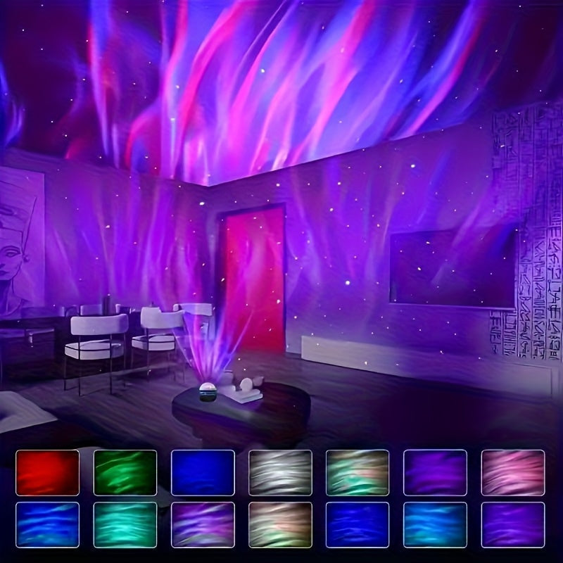 1pc Aurora Light Smart Lamp | USB-Powered LED Projector with Remote Control, Color-Changing, Ideal for Bedroom, Living Room, Office, Party Decor, Birthday, Anniversary, Holiday Gifts