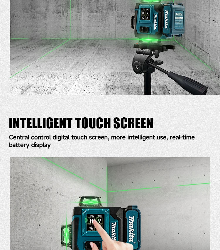Makita 2025 Digital 360-Degree X4 16-Line Outdoor Laser Level Self-Levelling Vertical Cross-Line Tool for Precision Measurement