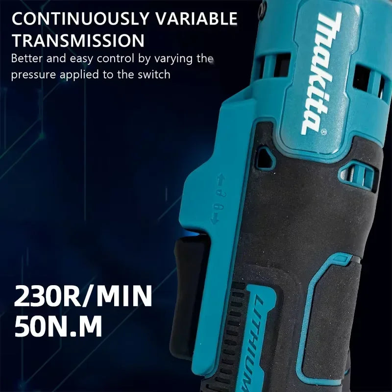 Makita 18V Brushless Ratchet Right Angle Wrench Cordless Driver Multifunction Variable Speed Power Wrench LED Power Tools