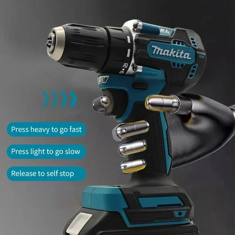 100% Makita Original DDF487 Cordless Driver Drill 18V Brushless Electric Impact Screwdriver Rechargeable Power Tool