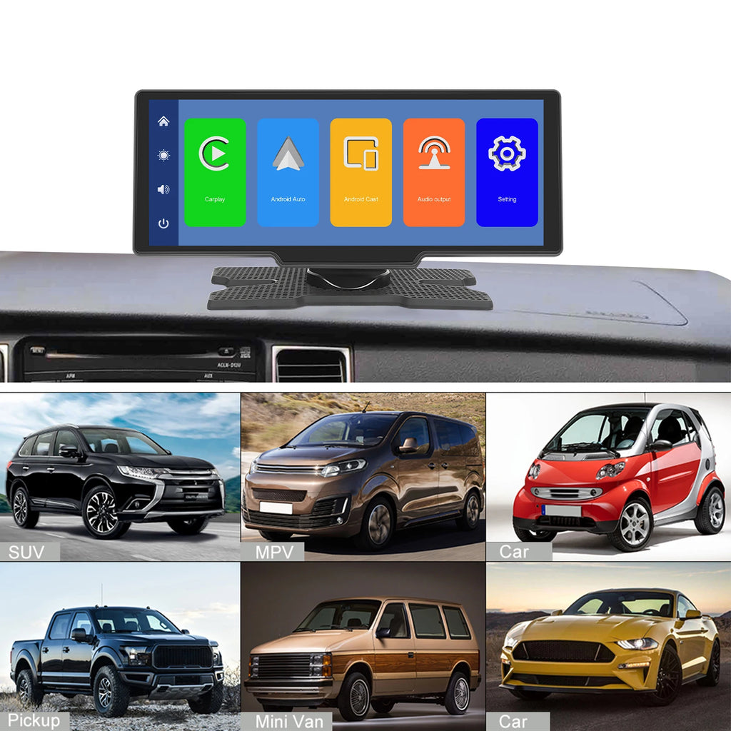 Wireless Carplay Portable Digital Dashboard Android Auto 10.26 Inch Smart Player With Voice Control 1080P BT TF