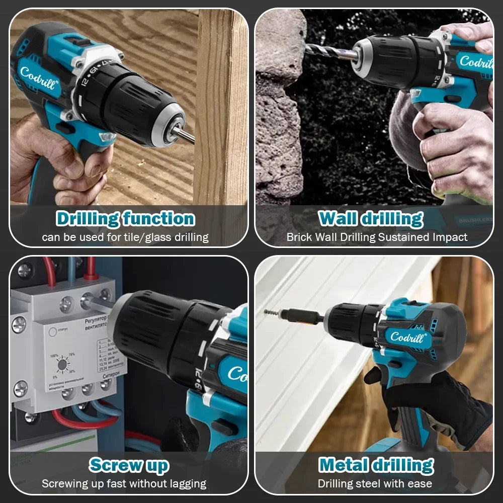100% Makita Original DDF487 Cordless Driver Drill 18V Brushless Electric Impact Screwdriver Rechargeable Power Tool
