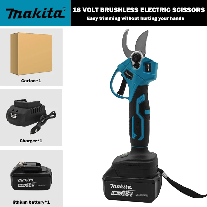 Makita 40mm Brushless Electric Pruning Shears 2 Gears Cordless Rechargeable Fruit Tree Bonsai Pruning For Makita 18V Battery