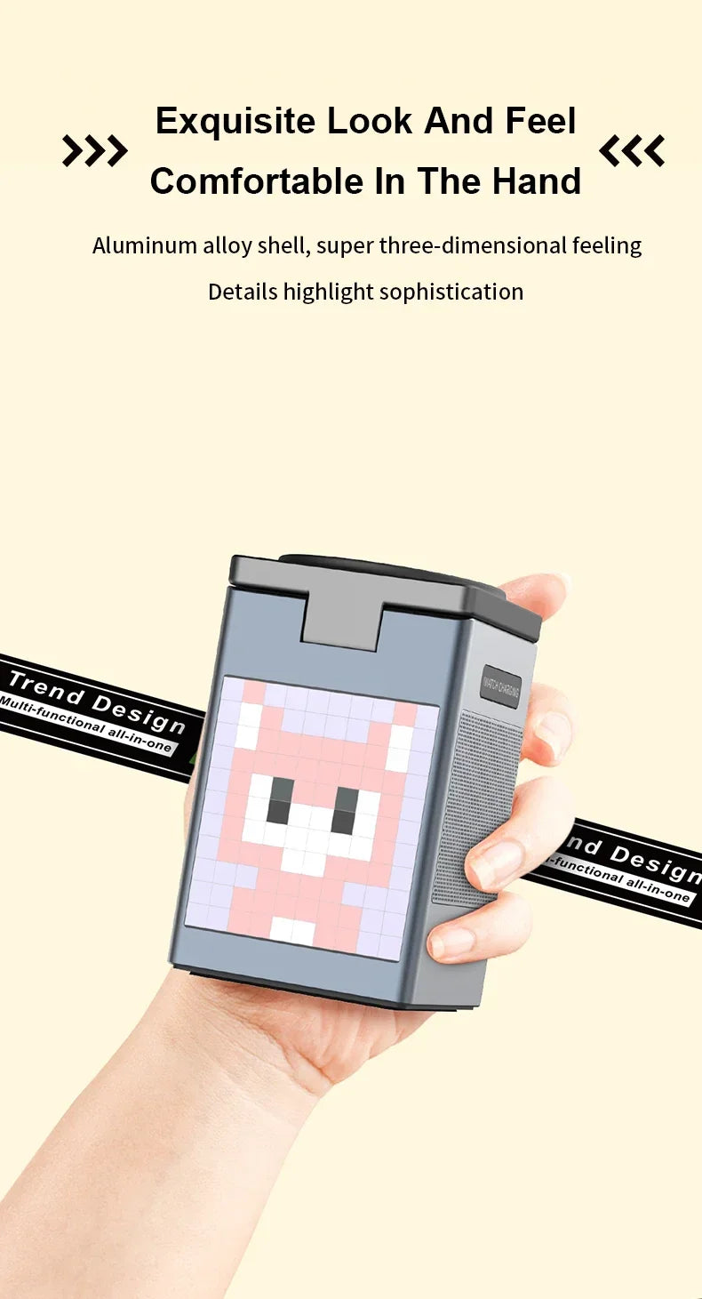 6 in 1 Magnetic Wireless Charger Stand Bluetooth Speaker Alarm Clock For Magsafe iPhone 16 15 14 Pro Max Airpods Pro Apple Watch