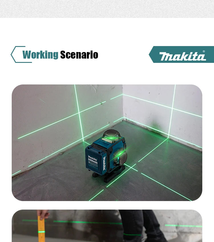 Makita 2025 Digital 360-Degree X4 16-Line Outdoor Laser Level Self-Levelling Vertical Cross-Line Tool for Precision Measurement