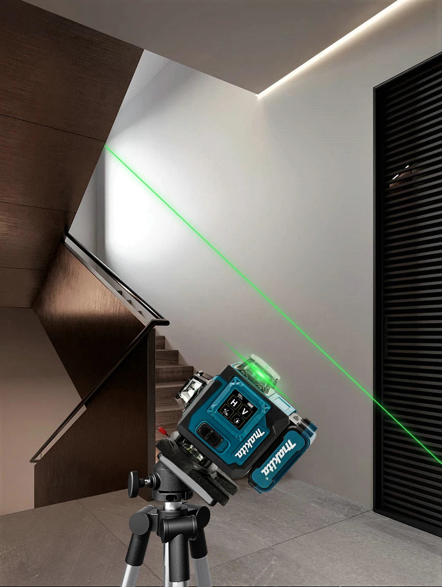 Makita 2025 Digital 360-Degree X4 16-Line Outdoor Laser Level Self-Levelling Vertical Cross-Line Tool for Precision Measurement