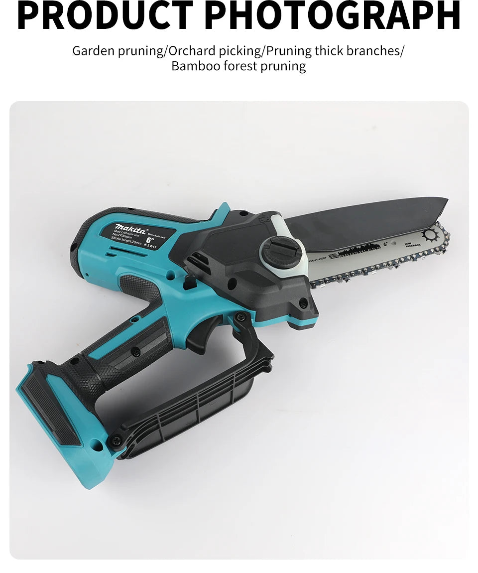 Makita 18V Cordless Chainsaw for Woodworking with Small Handheld Electric 6-inch Logging Sawzall Mini Portable Chainsaw