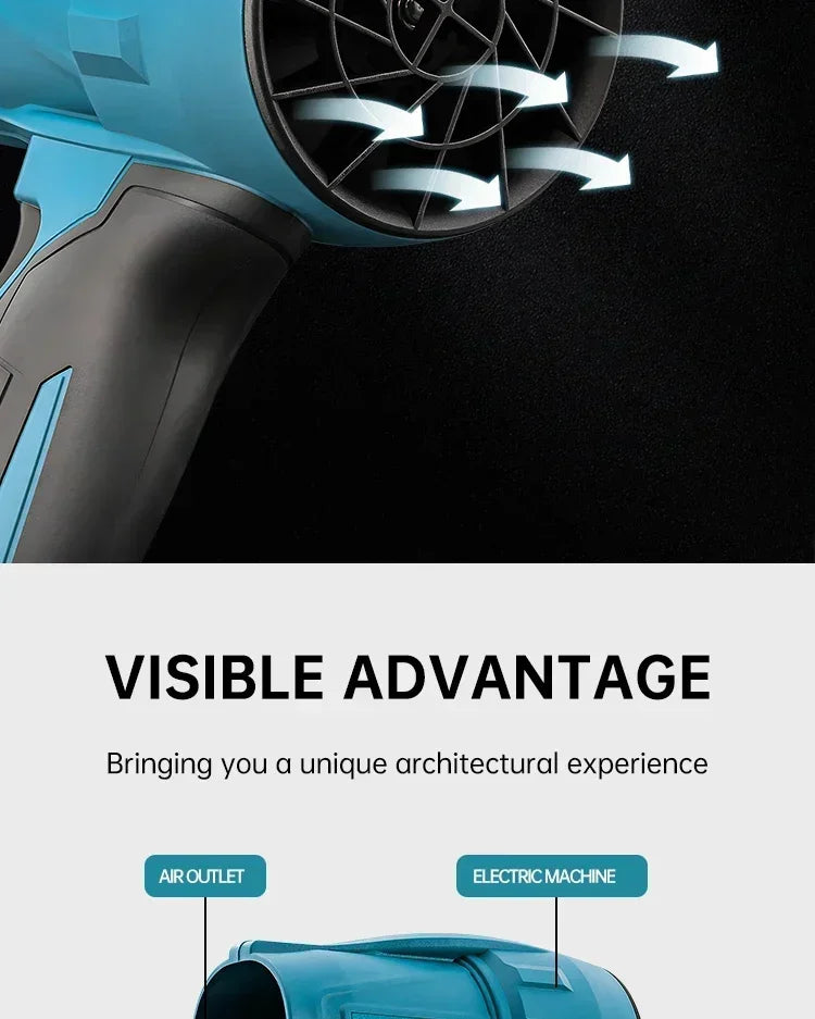 Makita 30000RPM Violent Blower Turbo Jet Fan 18V Electric Air Duster Wind Speed Turbo Rechargeable with Light Car Cleanin Tool