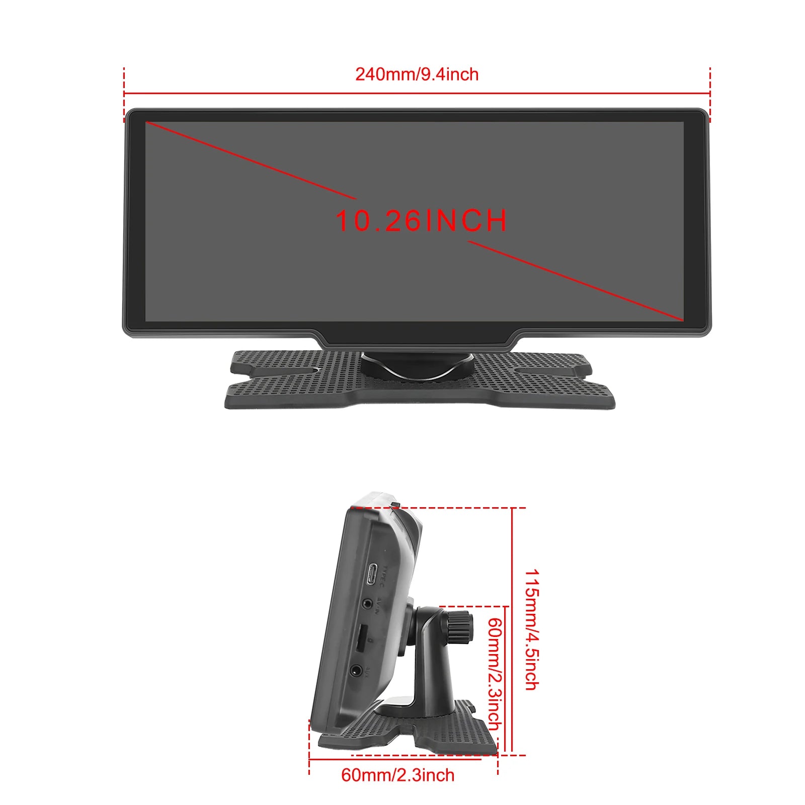 Wireless Carplay Portable Digital Dashboard Android Auto 10.26 Inch Smart Player With Voice Control 1080P BT TF