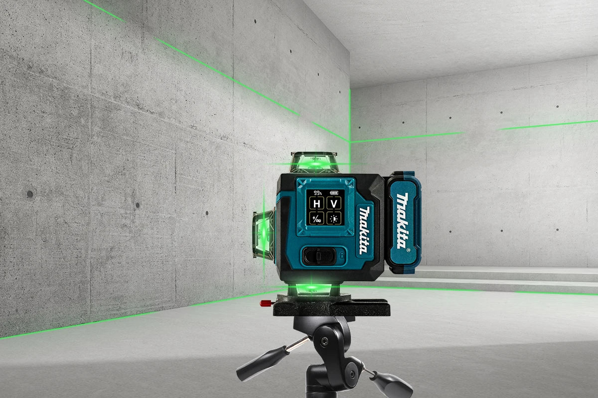 Makita 2025 Digital 360-Degree X4 16-Line Outdoor Laser Level Self-Levelling Vertical Cross-Line Tool for Precision Measurement