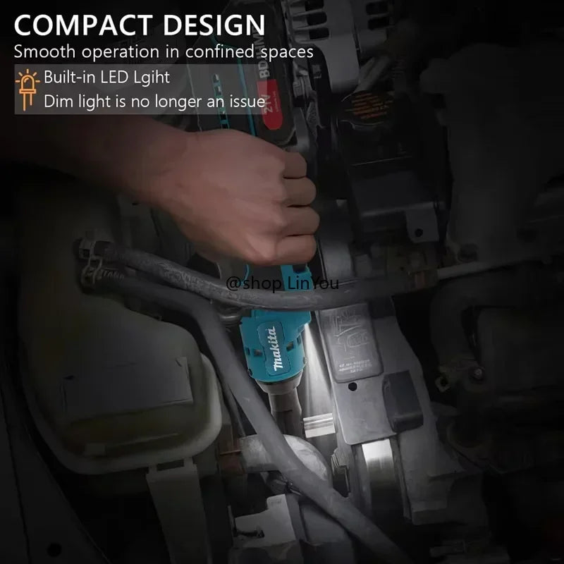 Makita 18V Brushless Ratchet Right Angle Wrench Cordless Driver Multifunction Variable Speed Power Wrench LED Power Tools