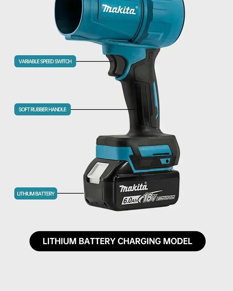 Makita 30000RPM Violent Blower Turbo Jet Fan 18V Electric Air Duster Wind Speed Turbo Rechargeable with Light Car Cleanin Tool