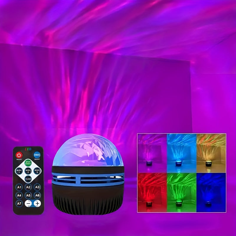 1pc Aurora Light Smart Lamp | USB-Powered LED Projector with Remote Control, Color-Changing, Ideal for Bedroom, Living Room, Office, Party Decor, Birthday, Anniversary, Holiday Gifts